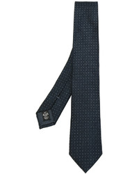 Мужской темно-синий шелковый галстук в горошек от Ermenegildo Zegna