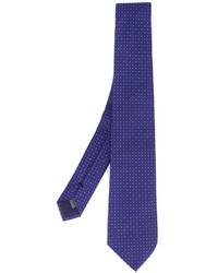 Мужской темно-синий шелковый галстук в горошек от fe-fe