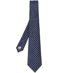 Мужской темно-синий шелковый галстук с вышивкой от Canali