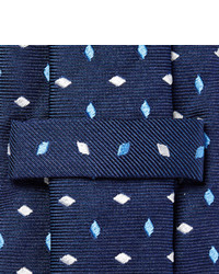 Мужской темно-синий шелковый галстук с вышивкой от Turnbull & Asser