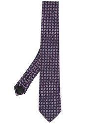Мужской темно-синий шелковый галстук с вышивкой от Moschino