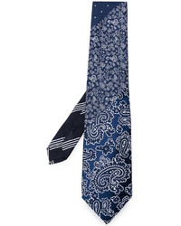 Мужской темно-синий шелковый галстук с "огурцами" от Etro