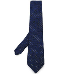 Мужской темно-синий шелковый галстук с "огурцами" от Etro
