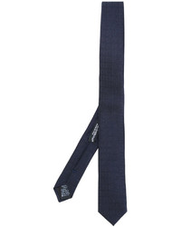 Мужской темно-синий шелковый галстук с принтом от Dolce & Gabbana