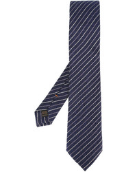 Мужской темно-синий шелковый галстук с принтом от Ermenegildo Zegna