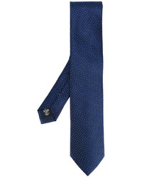 Мужской темно-синий шелковый галстук с принтом от Ermenegildo Zegna