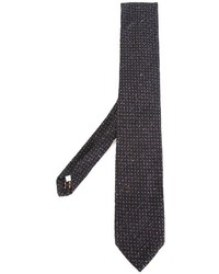 Мужской темно-синий шелковый галстук с принтом от Lardini