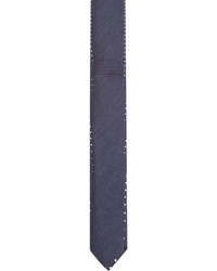 Мужской темно-синий шелковый галстук с принтом от Neil Barrett