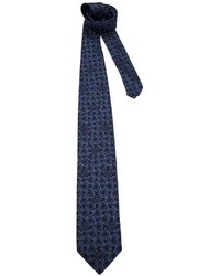 Мужской темно-синий шелковый галстук с принтом от Versace
