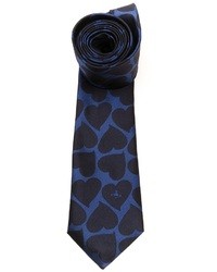 Мужской темно-синий шелковый галстук с принтом от Vivienne Westwood