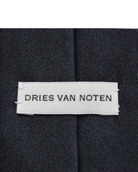 Мужской темно-синий шелковый галстук от Dries Van Noten