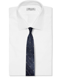 Мужской темно-синий шелковый галстук от Alexander McQueen