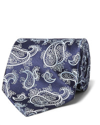 Мужской темно-синий шелковый галстук от Charvet