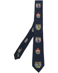 Мужской темно-синий шелковый галстук от Dolce & Gabbana
