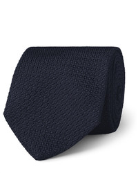 Мужской темно-синий шелковый галстук от Drakes