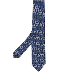 Мужской темно-синий шелковый галстук от Ermenegildo Zegna