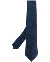 Мужской темно-синий шелковый галстук от Kiton