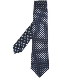 Мужской темно-синий шелковый галстук от Kiton