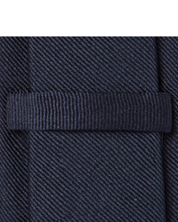 Мужской темно-синий шелковый галстук от Alexander McQueen