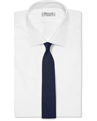 Мужской темно-синий шелковый галстук от Alexander McQueen