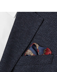 Темно-синий шелковый нагрудный платок с принтом от Gucci