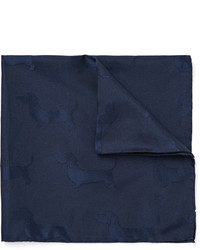 Темно-синий шелковый нагрудный платок от Thom Browne