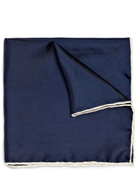 Темно-синий шелковый нагрудный платок