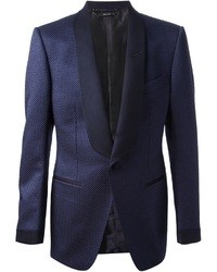 Темно-синий шелковый пиджак