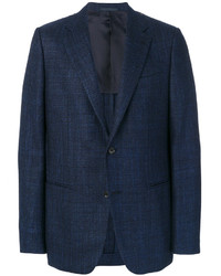 Мужской темно-синий шелковый пиджак от Caruso