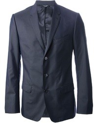 Мужской темно-синий шелковый пиджак от Dolce & Gabbana