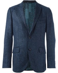 Мужской темно-синий шелковый пиджак от Etro