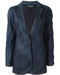 Женский темно-синий шелковый пиджак от Giorgio Armani