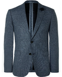 Мужской темно-синий шелковый пиджак от Hugo Boss