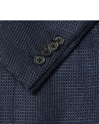 Мужской темно-синий шелковый пиджак от Isaia