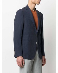 Мужской темно-синий шелковый пиджак от Canali