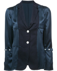 Женский темно-синий шелковый пиджак от Thom Browne