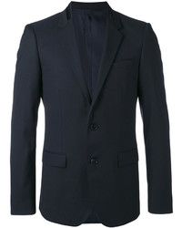 Мужской темно-синий шелковый пиджак от Wooyoungmi