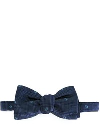 Мужской темно-синий шелковый плетеный галстук-бабочка от Alexander McQueen
