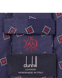 Мужской темно-синий шелковый плетеный галстук от Dunhill