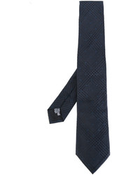 Мужской темно-синий шелковый плетеный галстук от Armani Collezioni
