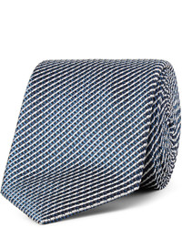 Мужской темно-синий шелковый плетеный галстук от Brioni