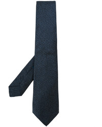 Мужской темно-синий шелковый плетеный галстук от Kiton