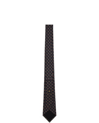 Мужской темно-синий шелковый плетеный галстук от Gucci