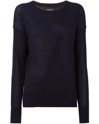 Женский темно-синий шелковый свитер с круглым вырезом от Isabel Marant