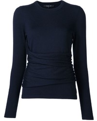 Женский темно-синий шелковый свитер от Derek Lam