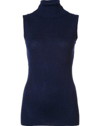 Женский темно-синий шелковый свитер от Diane von Furstenberg