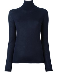 Женский темно-синий шелковый свитер от Jil Sander