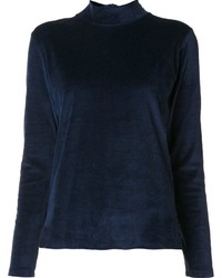 Женский темно-синий шелковый свитер от Majestic Filatures