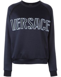 Женский темно-синий шелковый свитер от Versace