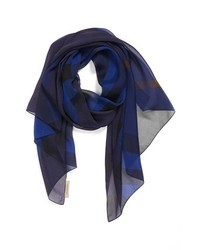 Темно-синий шелковый шарф
